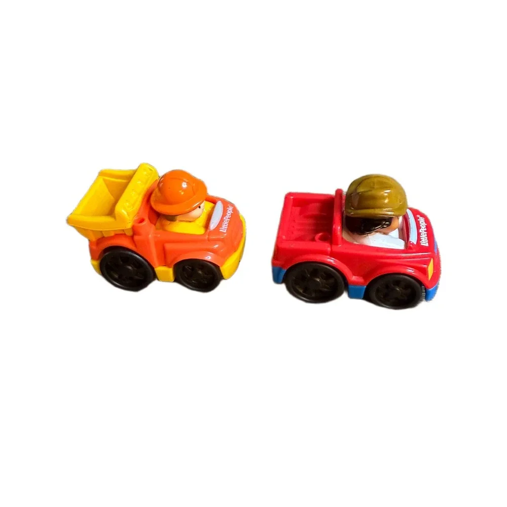 Fisher Price Little People Wheelies Dump Truck and Red Pickup Truck Set of 2